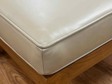 Taupe Leather Ottoman