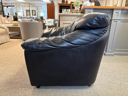 Black Leather Contemporary Chair