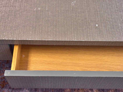 Grey Fabric Wrapped Desk with 2 Drawers