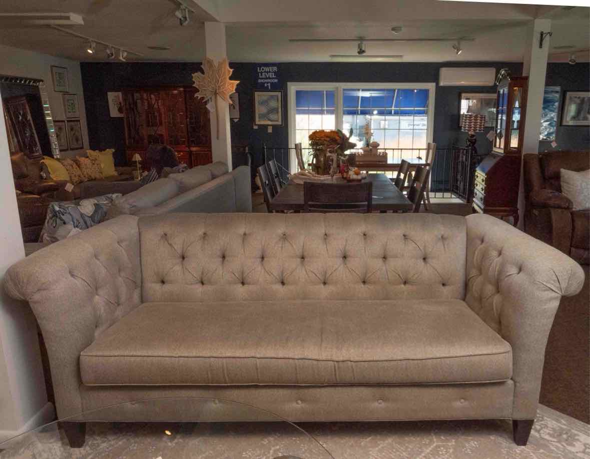 Sam Moore 'Astrid' Grey Tufted Back Sofa