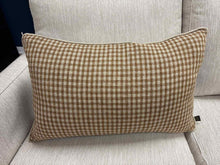 Haomy Nutmeg & Taupe Plaid Linen Lumbar Pillow