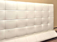 Biscuit  Stiched Upholstered King Bed in Faux Leather