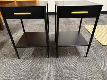 Pair Of West Elm 'Metalwork' Mini Nightstands