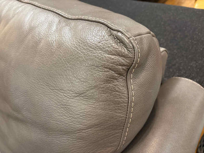 Natuzzi Grey Leather Loveseat