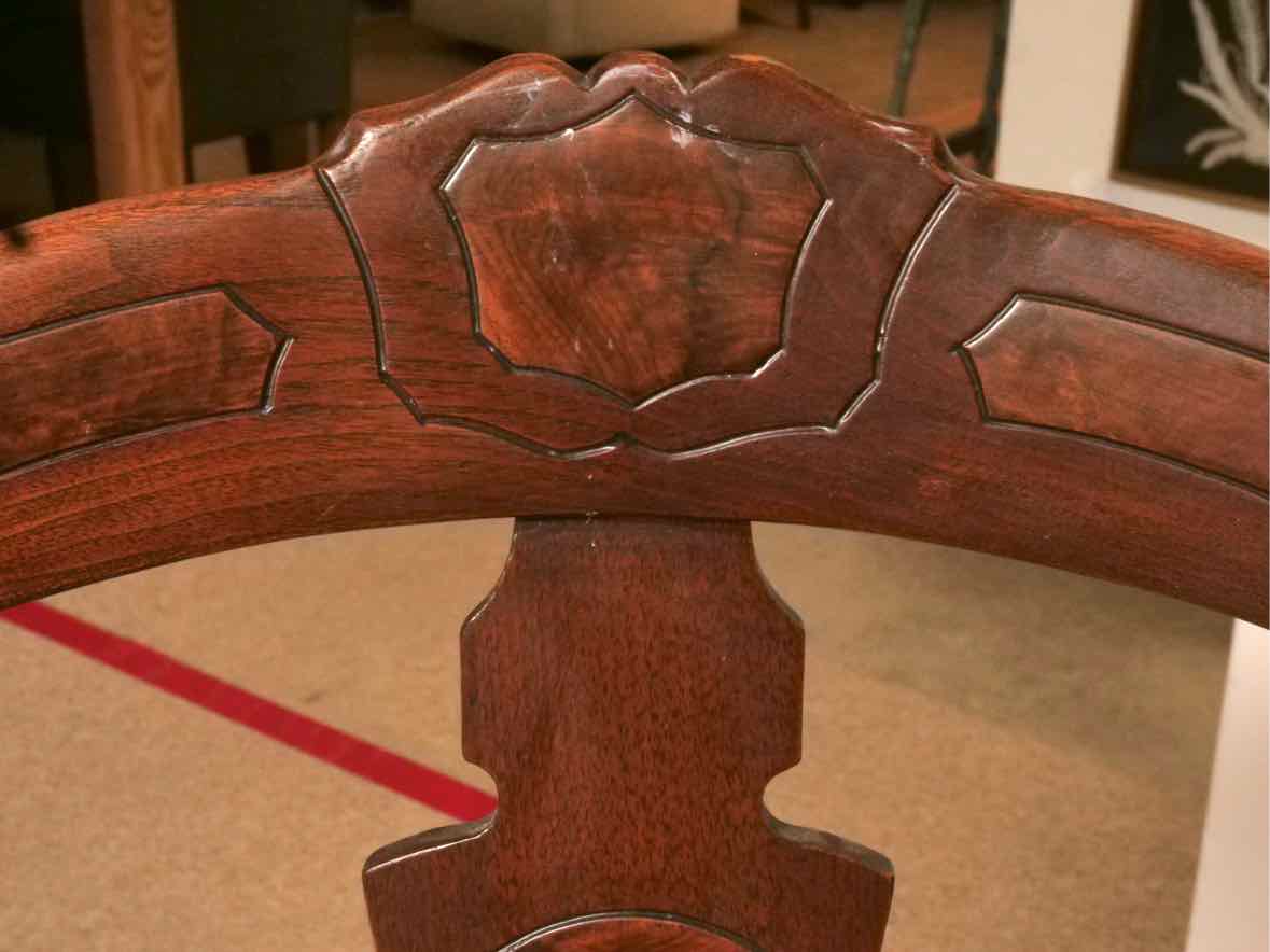 Antique Walnut Cane Seat Accent Chair