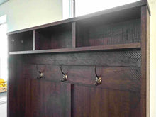 Rustic Dark Stain Hall Tree