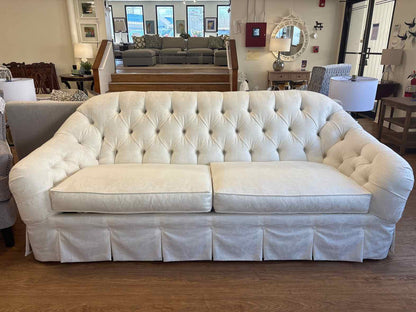 Ethan Allen Curved Tufted Sofa