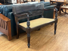 Espresso Carved Wooden Bench