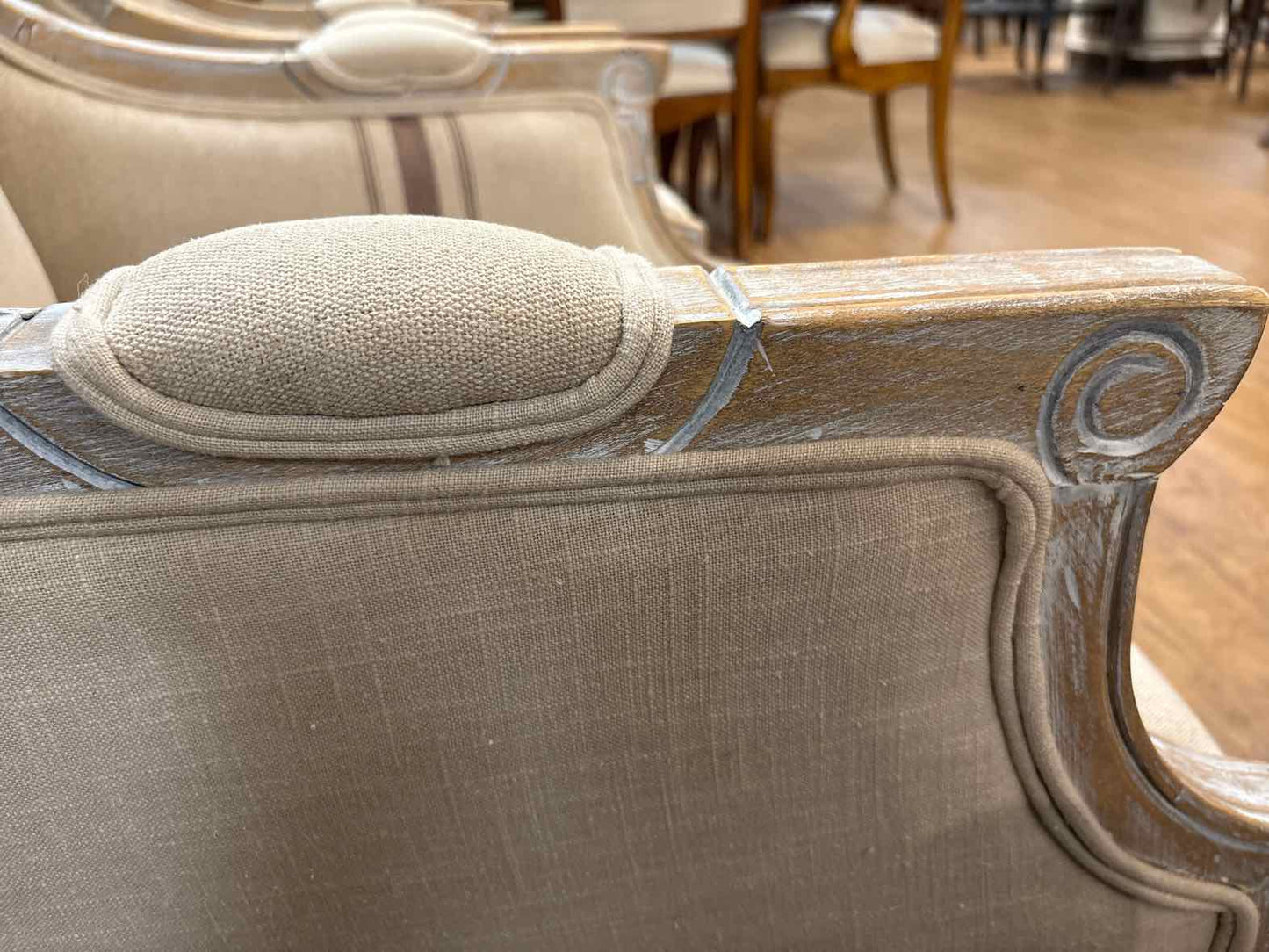 Pair of Jofran 'McKenna' Linen Arm Chairs