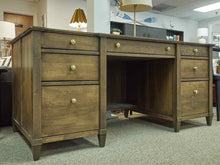 Gat Creek"Monaco" Maple Desk in Classic Bean Finish with 7 Drawers