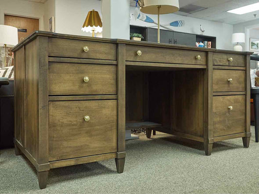 Gat Creek"Monaco" Maple Desk in Classic Bean Finish with 7 Drawers