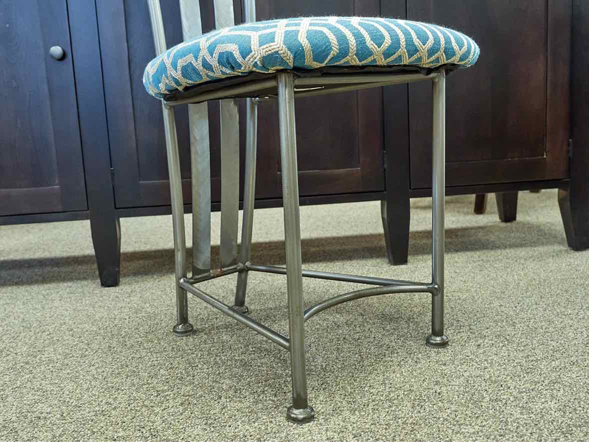 Set of 4 Custom Brushed Stelel Dining Chairs