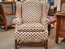 Custom Upholstered Wing Chair W/ Wooden Legs