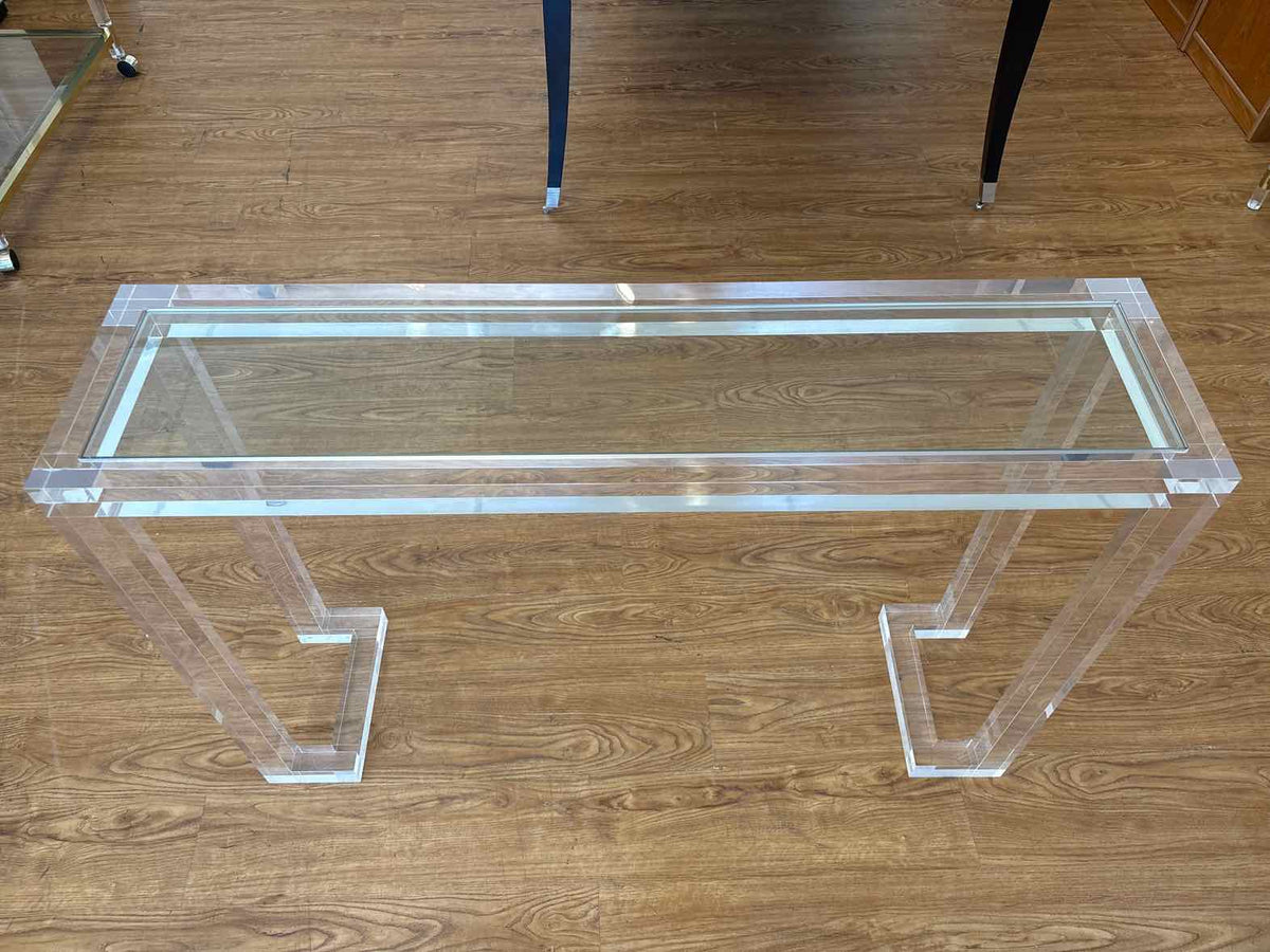 Acrylic and Glass Console Table