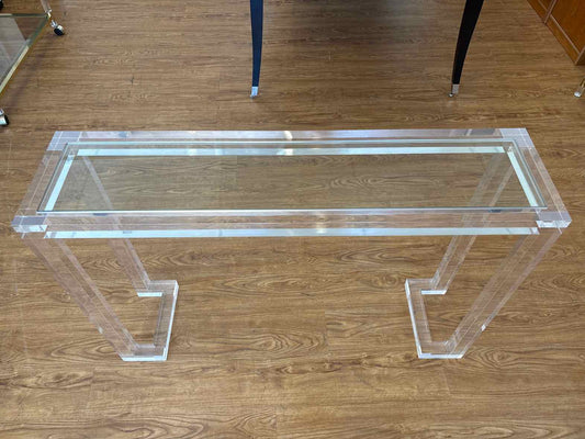 Acrylic and Glass Console Table