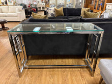 Contemporary Glass and Chrome Console