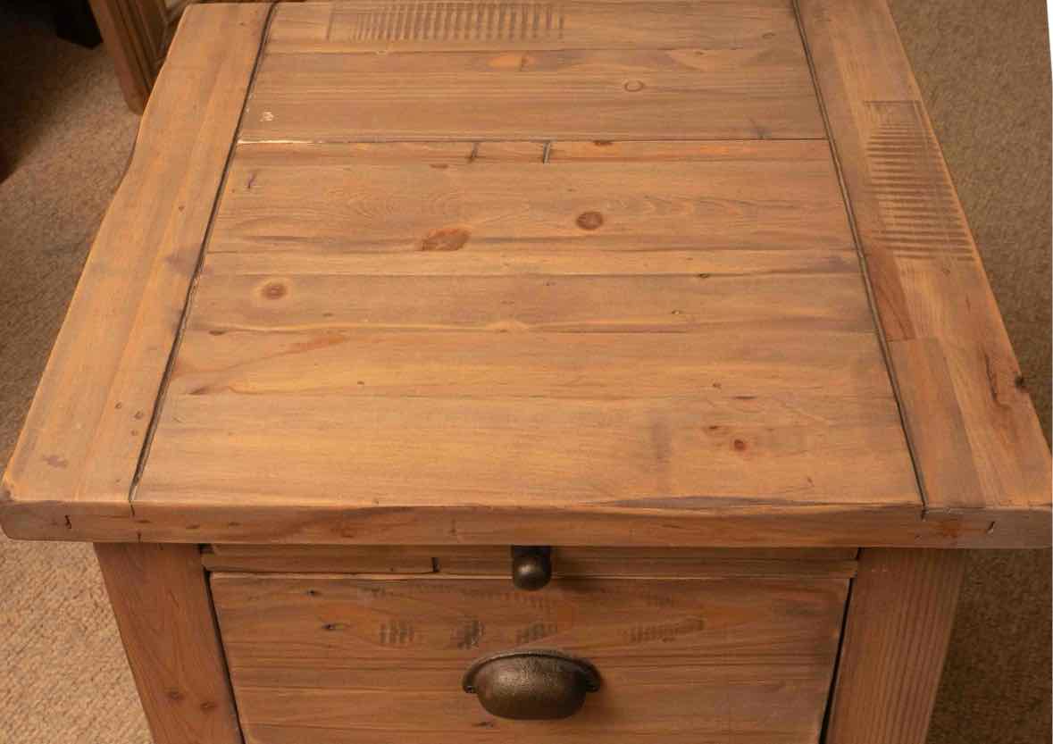 Pair of Four Hands Sundried Wheat Finish 3 Drawer Nightstands