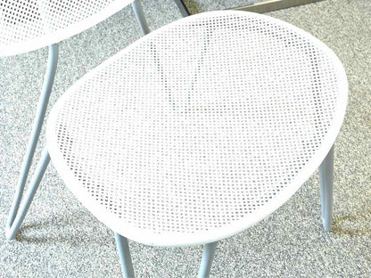 Set of 6 Crate & Barrel  ' Paola Navone' White Metal Dining Chairs