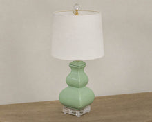 Jade Green Porcelain Square Gourd Table Lamp