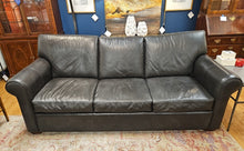 Klausner Charcoal Leather Sofa