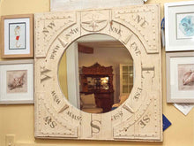 Wooden Cream Finish Nautical Compass Mirror