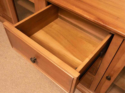 Universal Cherry 4-Piece Media Furniture Cabinet with Dental Molding Trim