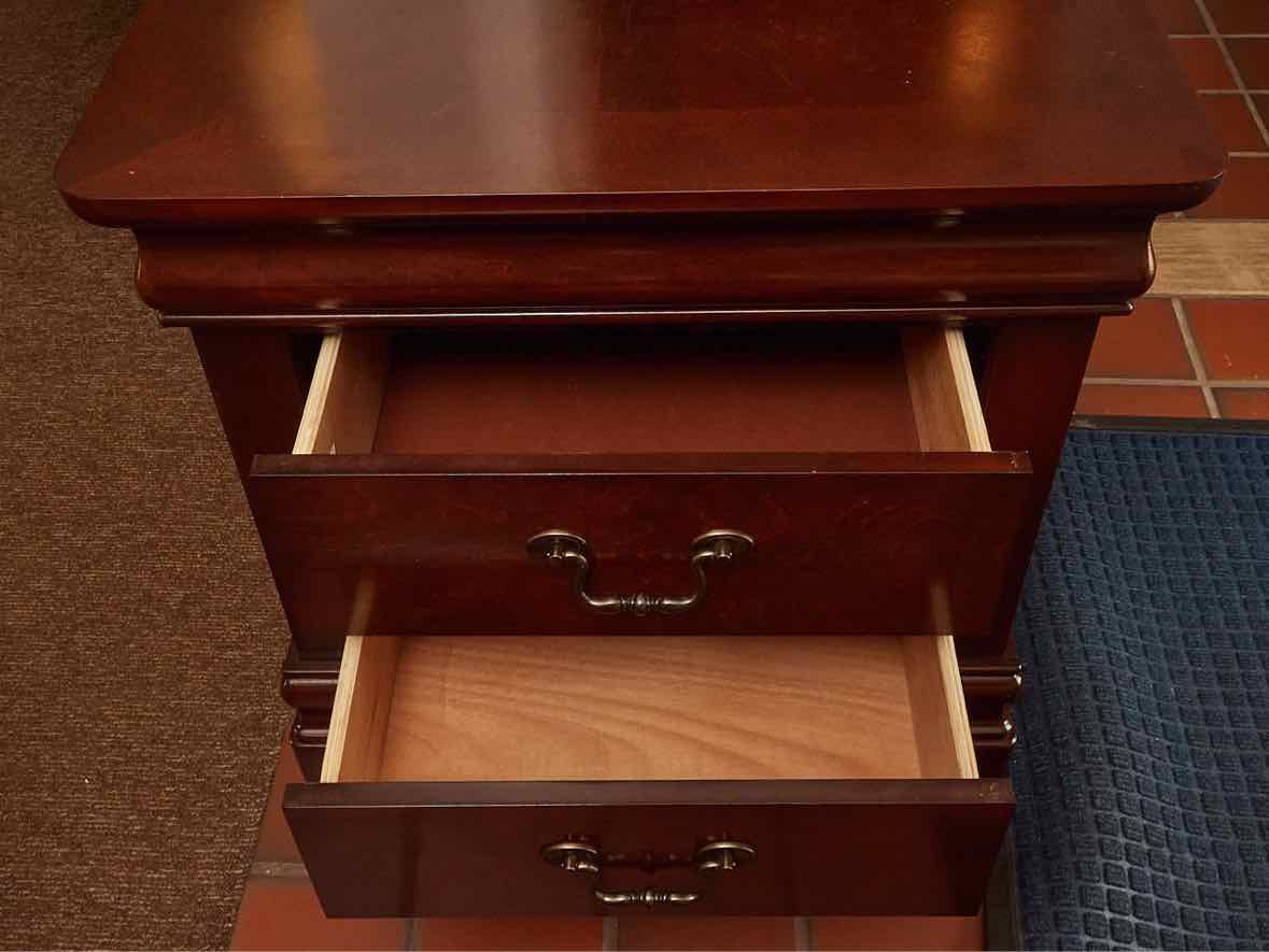 Pair of Louis Phillip Style  Cherry 2 Drawer Nightstands