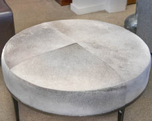 Global Views Hair-on-Hide Cocktail Ottoman in Grey