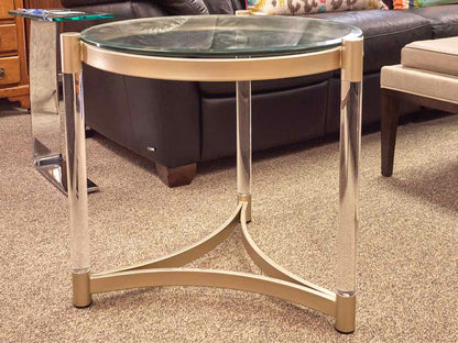 Contemporary Glass Top Side Table