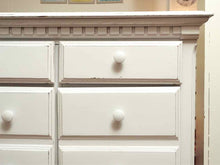 Arctic White Finish Distressed 8 Drawer Dresser