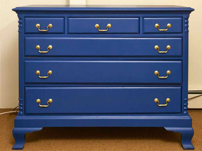 'Encore Blue' Finish Mahogany 6 Drawer Dresser