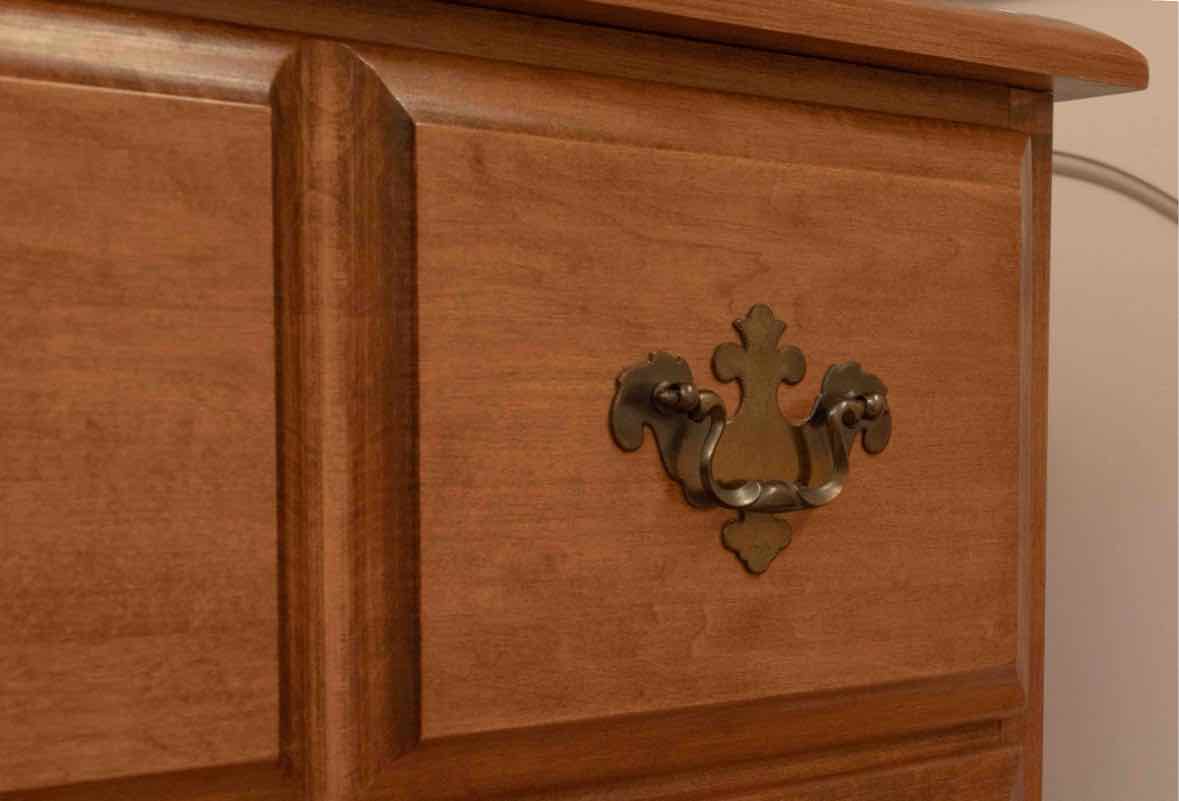 Maple Chest on Chest with 3 Over 2 Drawers & Chippendale Hardware Pulls