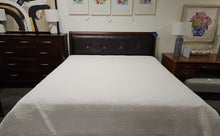 King Bed with Wooden Frame and Leather Accent