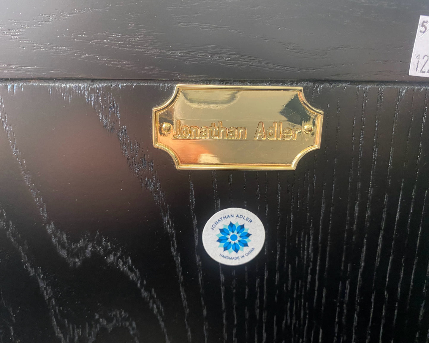 Jonathon Adler Turner Cabinet in Black Oak Finish w/ Brass Hardware