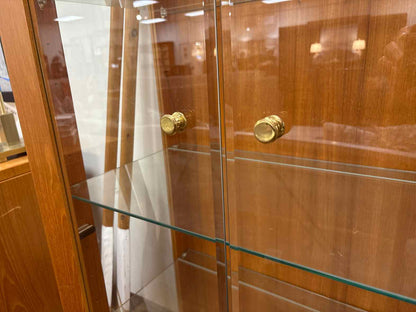 Lighted Teak Display Cabinet