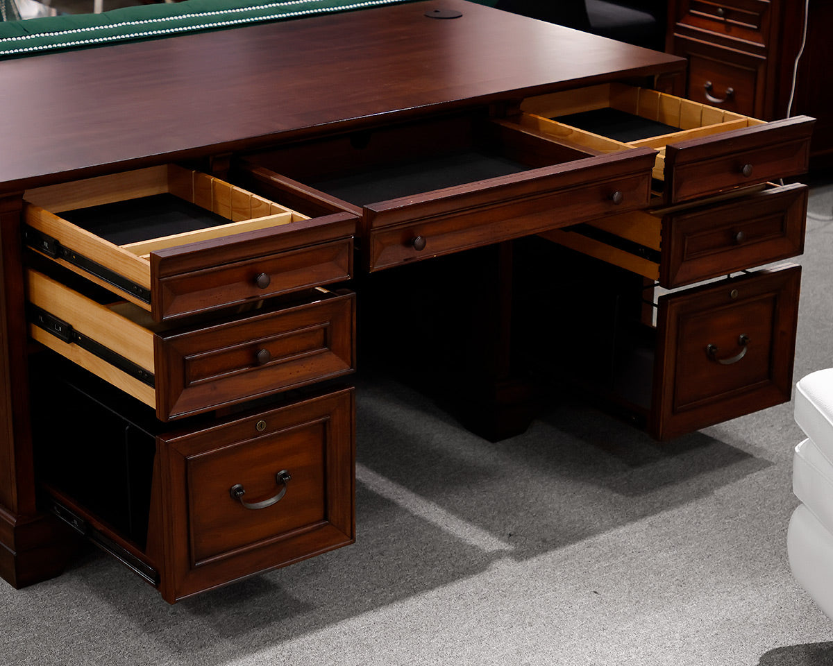 Mahogany 7-Drawer Executive Desk