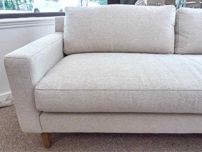 Fabricut Upholstered Bench Seat Sofa in Stone Color