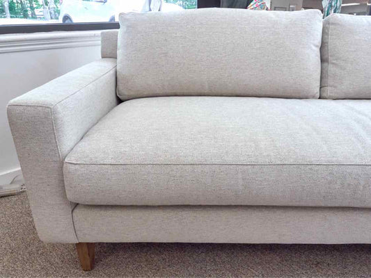 Fabricut Upholstered Bench Seat Sofa in Stone Color