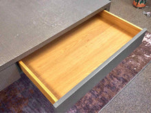 Grey Fabric Wrapped Desk with 2 Drawers