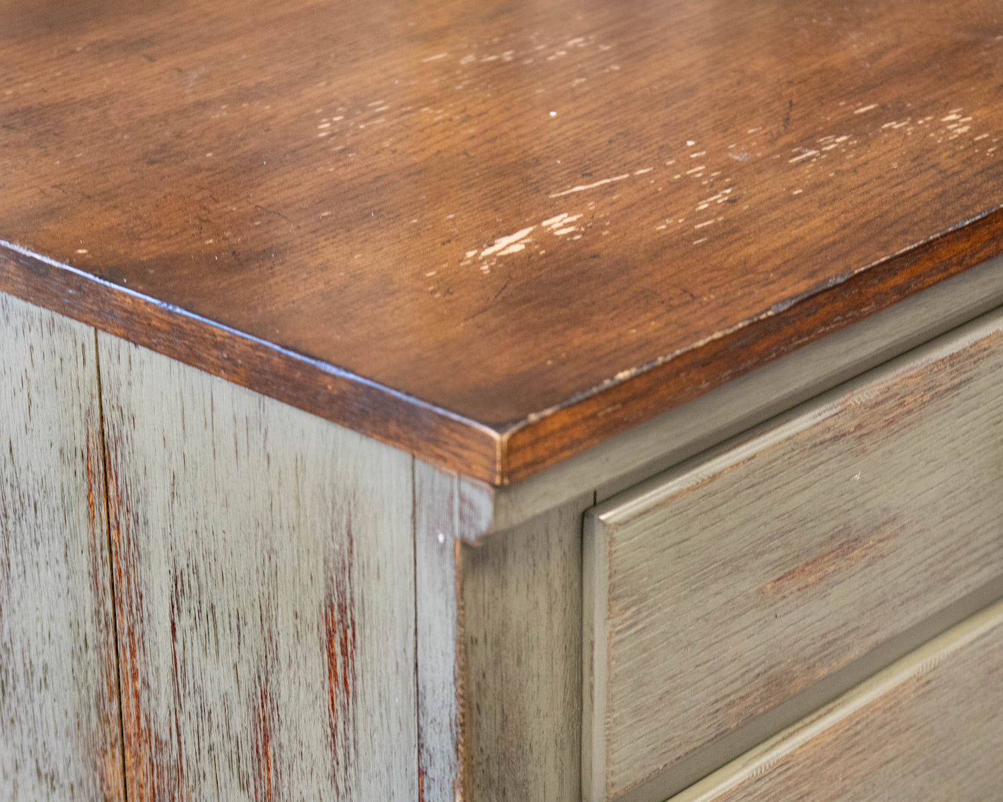 Pottery Barn Clerk's Cabinet in French Blue with Natural Finish Top