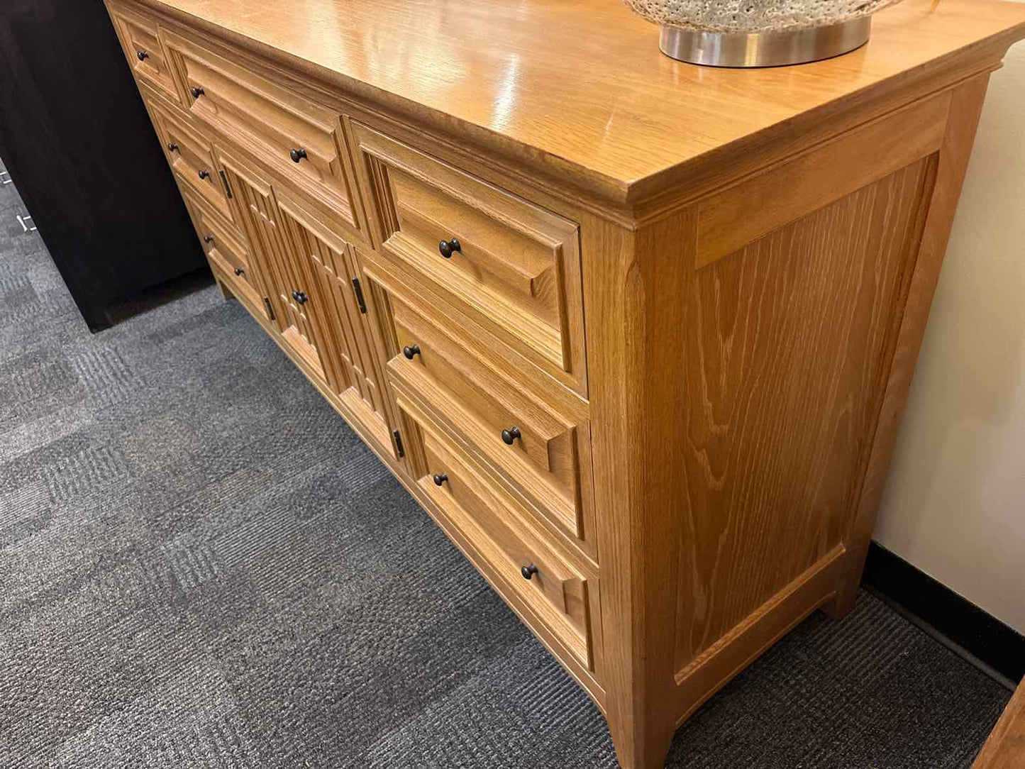 Thomasville 'Eastlake' Washed Oak Triple Dresser & Mirror