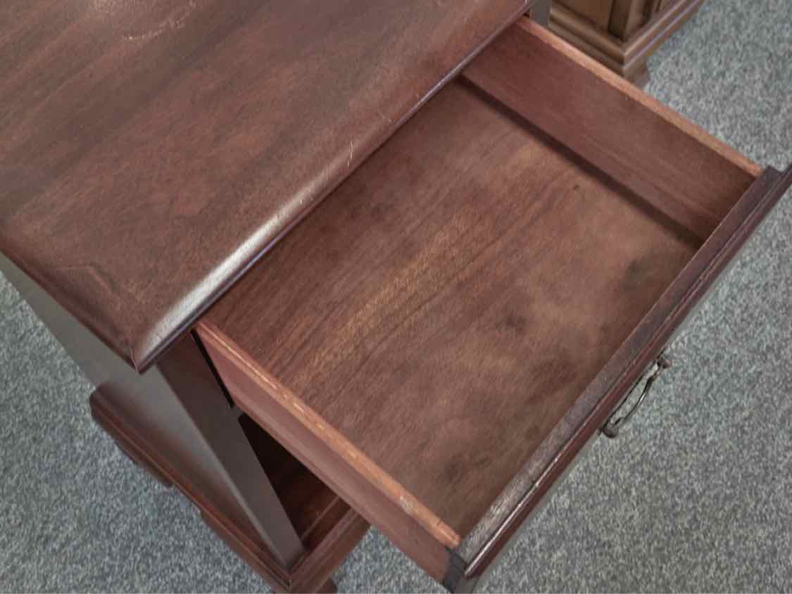 Mahogany 1 Drawer Nightstand with Open Storage