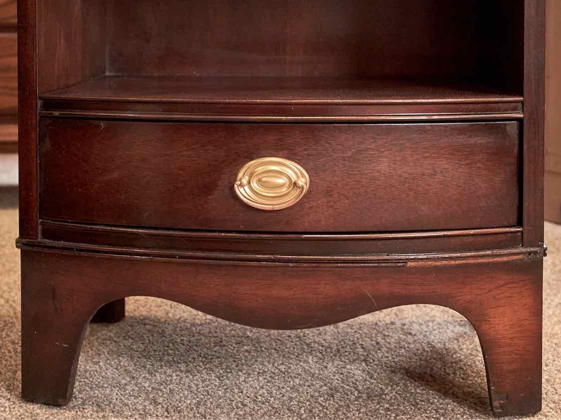 Solid Mahogany Nightstand with 1 Drawer & 2 Shelves