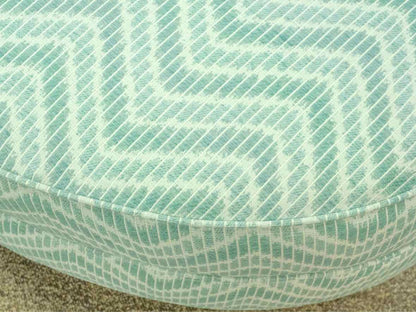 Lee Industries Oval Ottoman in Aqua Herringbone