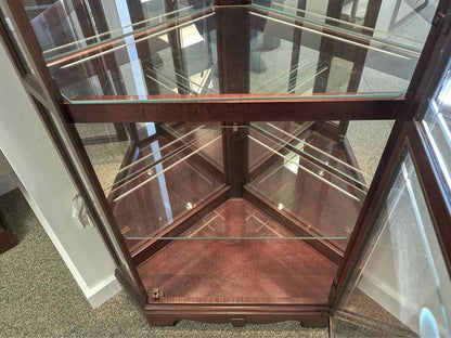 Howard Miller Cherry Lighted Corner Cabinet