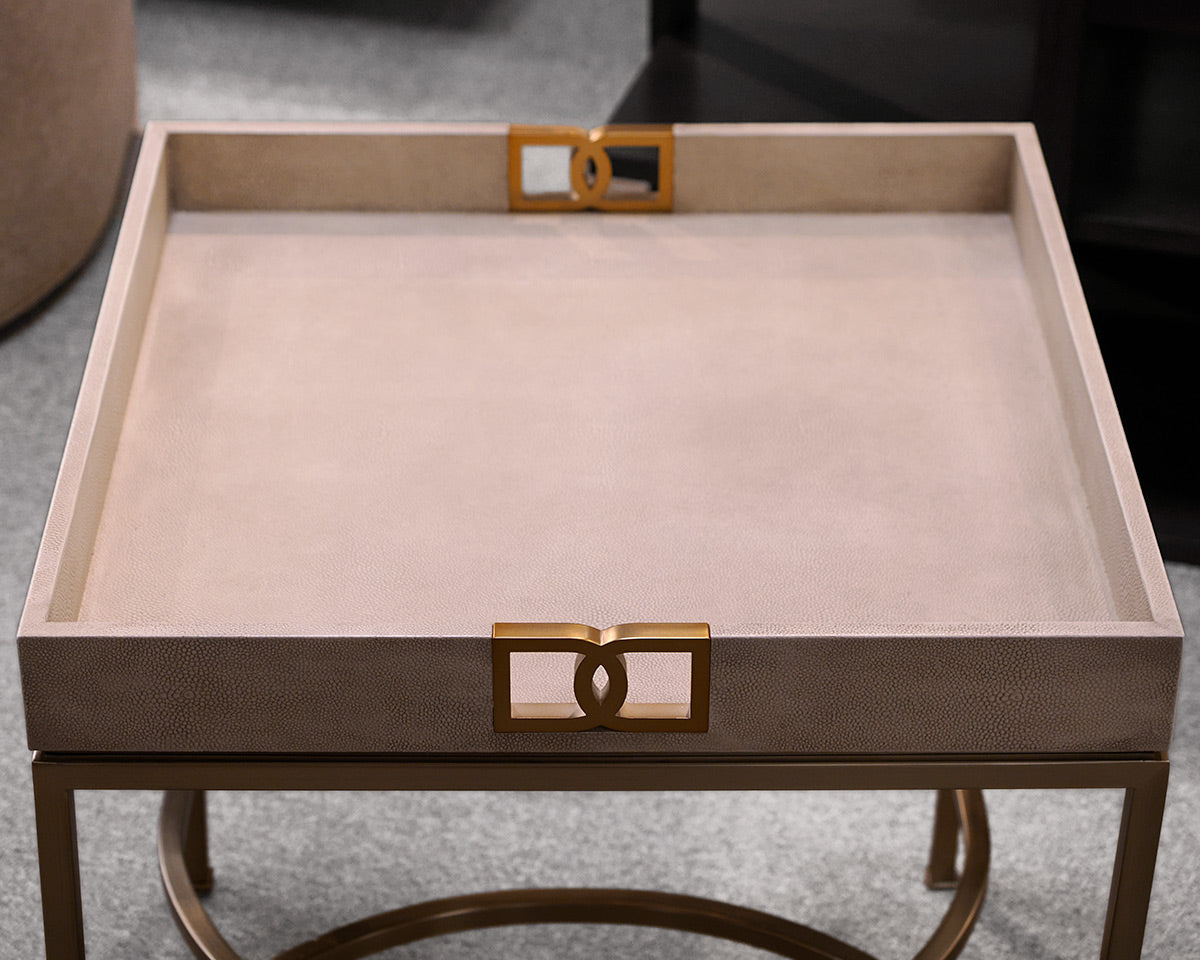 Bernhardt Salon Shagreen Wrapped Tray Accent Table