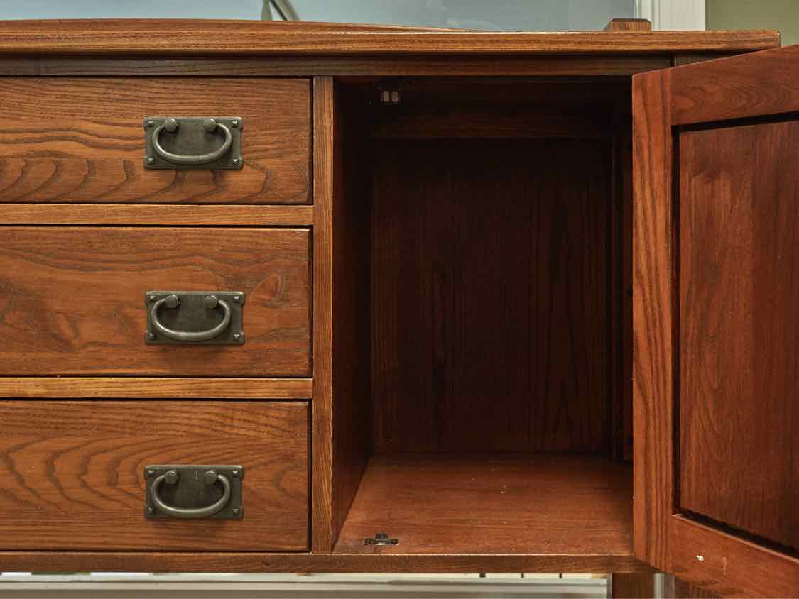 Nichols & Stone Mission Server in Oak with Cherry Finish and Bronze Pulls