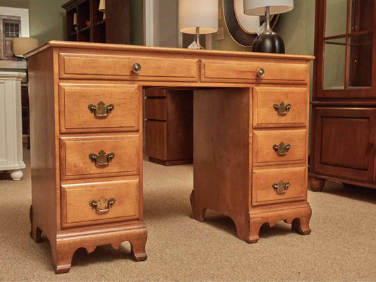 Crawford Furniture  Stained Ash 6 Drawer Desk