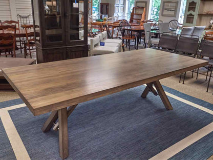 Saloom Furniture Quincy XL Dining Table in Nantucket Finish & Steel