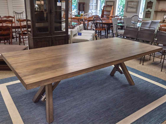 Saloom Furniture Quincy XL Dining Table in Nantucket Finish & Steel